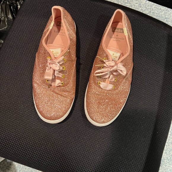 kate spade keds champion glitter sneakers shoes rose gold size 6 like new no tag - Picture 2 of 7